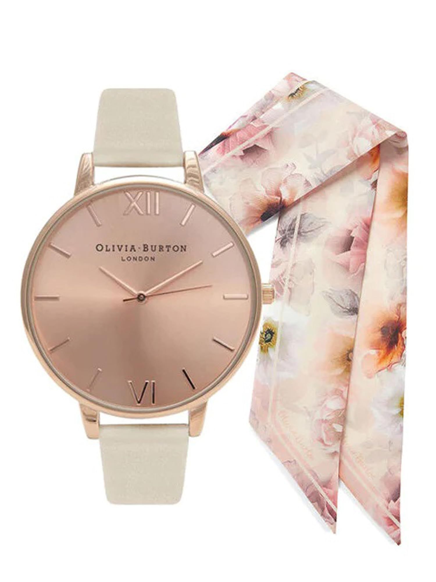 Ceas Dama, Olivia Burton, Vegan Friendly OBGSET51, Set cu Esarfa