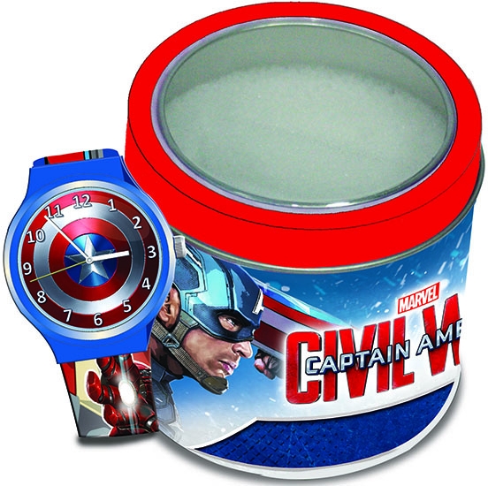 Ceas Junior MARVEL - CAPTAIN AMERICA – Tin Box 8003013