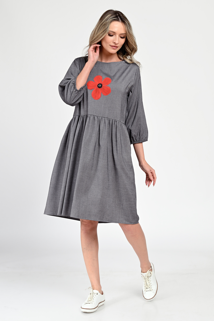 Rochie Medie Dama, Casual, Gri V307