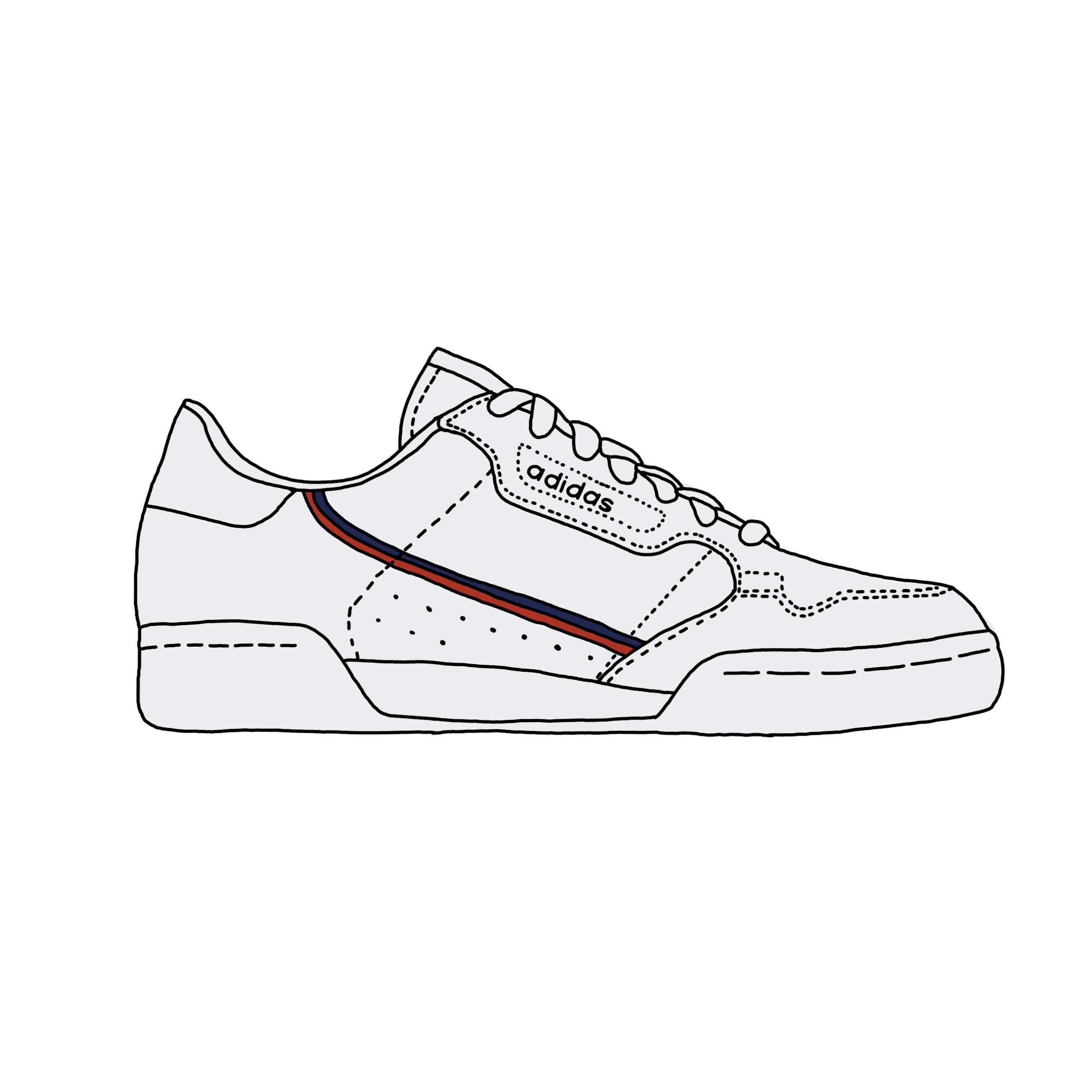 Pantofi Sport Dama, Adidas, Continental 80 J  F99787