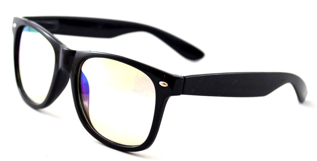 Ochelari - Rame Wayfarer cu lentile transparente sidefate