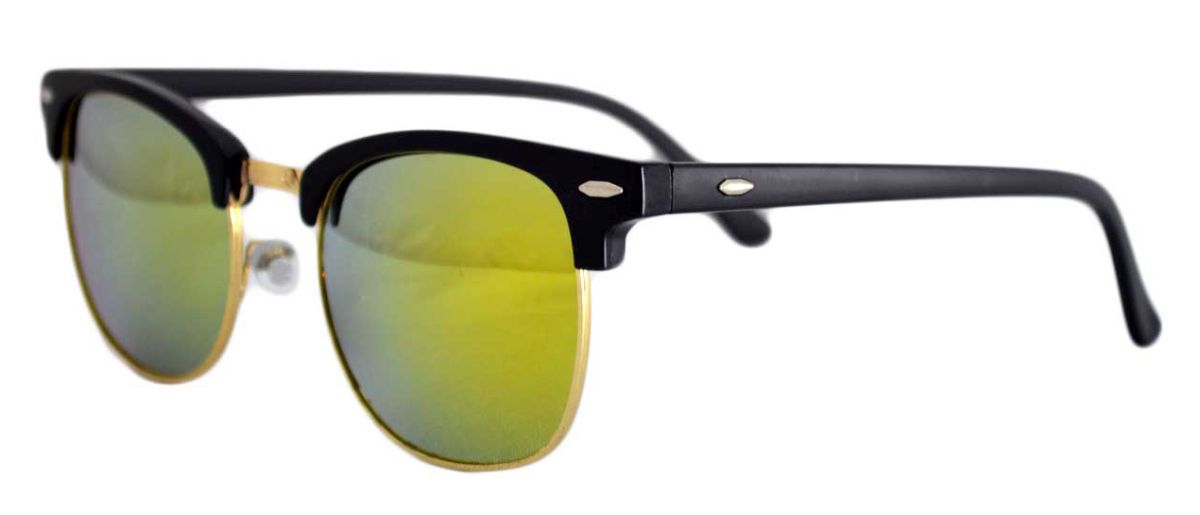 Ochelari de soare Clubmaster Retro Verde Reflexii - Negru