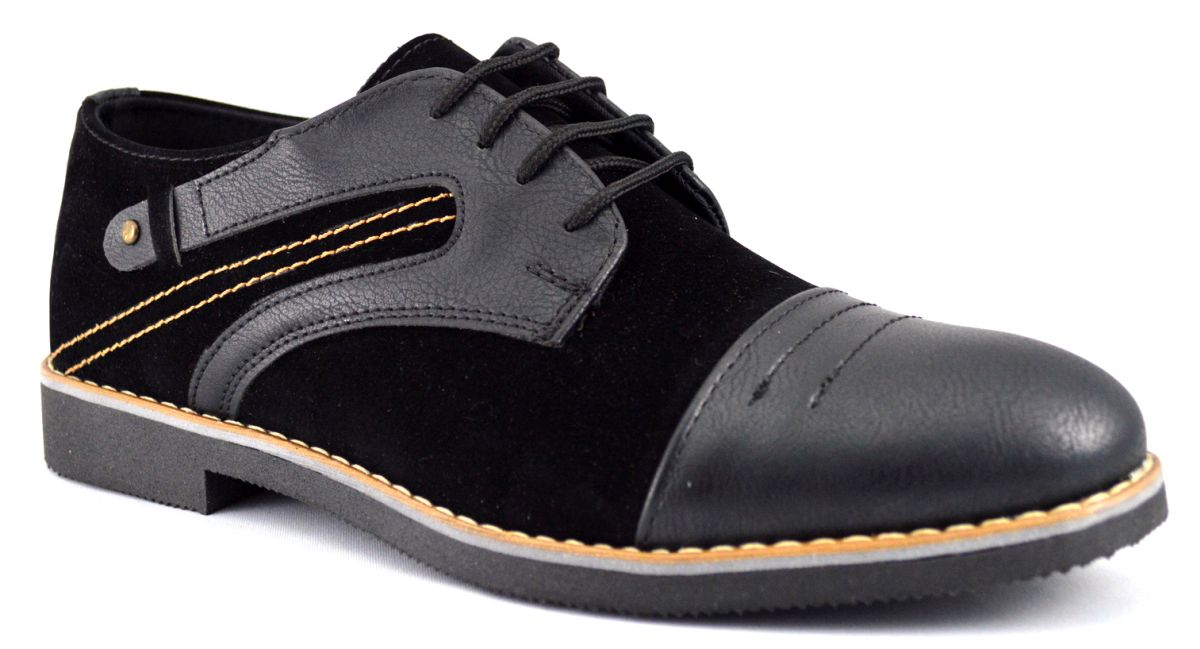 Pantofi Casual Barbatesti Negri cu insertii