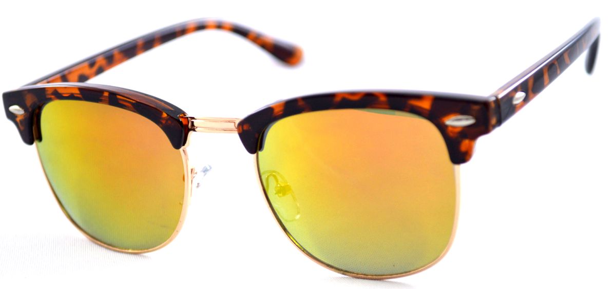 Ochelari de soare ClubMaster Retro Orange reflexii si Maro animal print-
