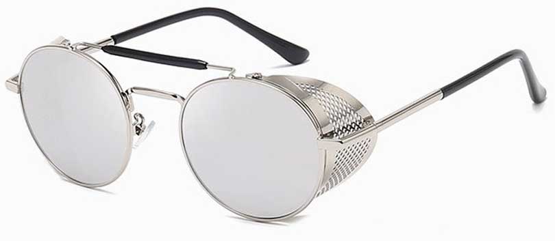 Ochelari de soare Rotunzi Steampunk Cage Argintiu
