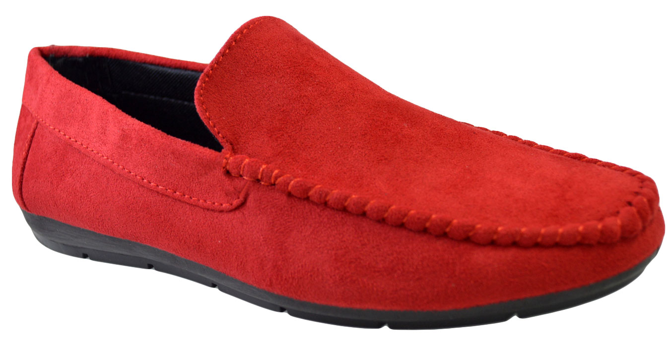 Mocasini Barbatesti Rosii Piele Intoarsa Corner